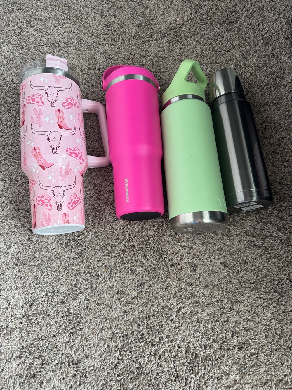 Set of 4 Insulated Tumblers and Bottles - Pink, Hot Pink, Mint, Gunmetal. Yeti